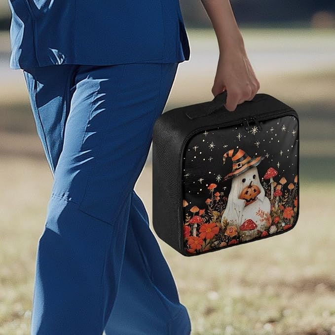 Empty First Aid Bag Halloween Ghost First Responder Case for Emergency Teams and Family Use Includes Modular Inserts Wear Resistant Zippers Breathable Back Panel