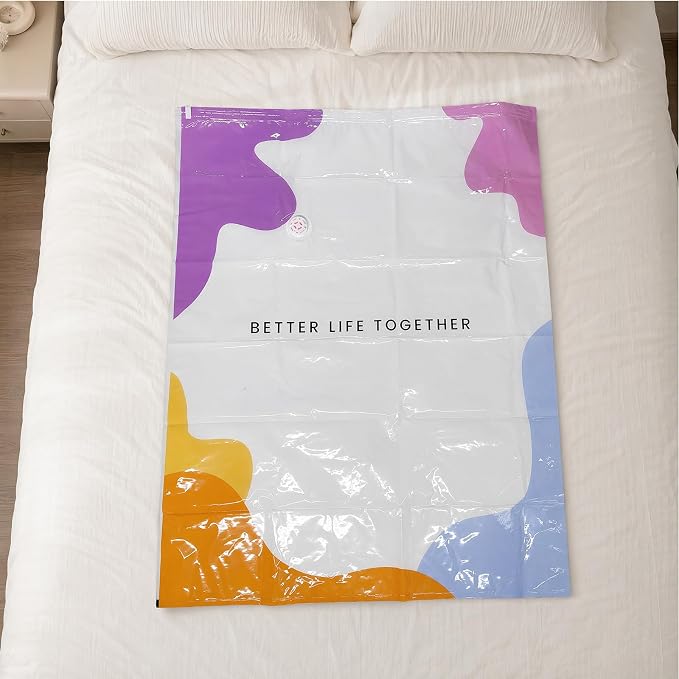 2PCS Vacuum Storage Bags No Pump Or Air Extractor Compression Bag Sealer Clothing Organizer Spaces Saver for Blanket Comforters Pillow Clothes (XL) (2PCS XL)