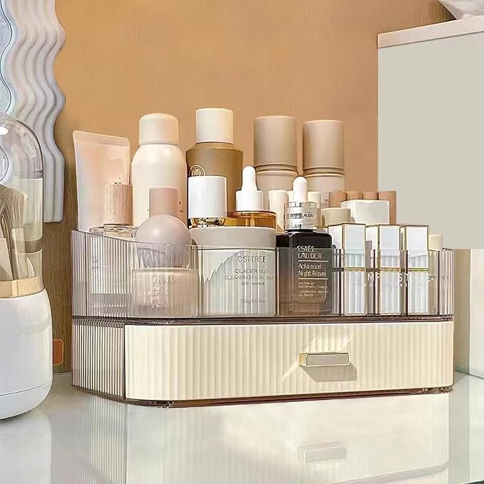 Makeup Organizer with Stackable Drawers, Bathroom Counter Organizer. | Drawers Can be Stacked, Cosmetic Display Case, Ideal for Make Up, Skincare, Perfume; Suitable for Dresser Top, Vanity