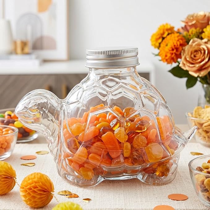 Turtle Candy Jar, Pet Cookie Jar, Glass Dog Storage Snacks Treat Container With Lid, Adorable Candy Jars For Cookie, Candies, Coffee Pods, Pet Lovers Gifts