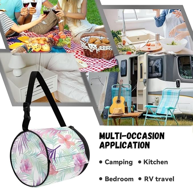 Modern Kitchen Bathroom Hanging Toilet Paper Tropical Leaves Tissue Holder Wall Mounted Tissue Towel Roll Holder with Adjustable Strap Easy Installation