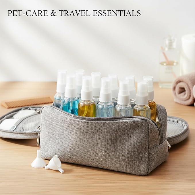10-Pack Clear Mini Dispenser Bottles, 0.85 oz PET Plastic Travel Containers with Funnel for Toiletries and Household Use