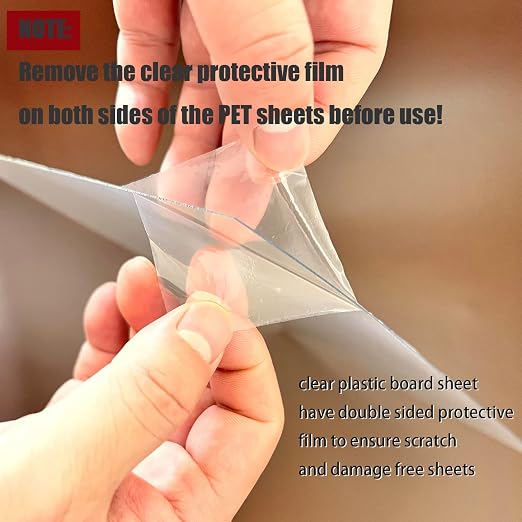 6 Pack PET Sheet Panels for Art, Posters | 8.5" x 11" x 0.02 Clear Acrylic Sheet Glass Alternative for Paintings Arts and Poster Frames Plastic Board Sheets