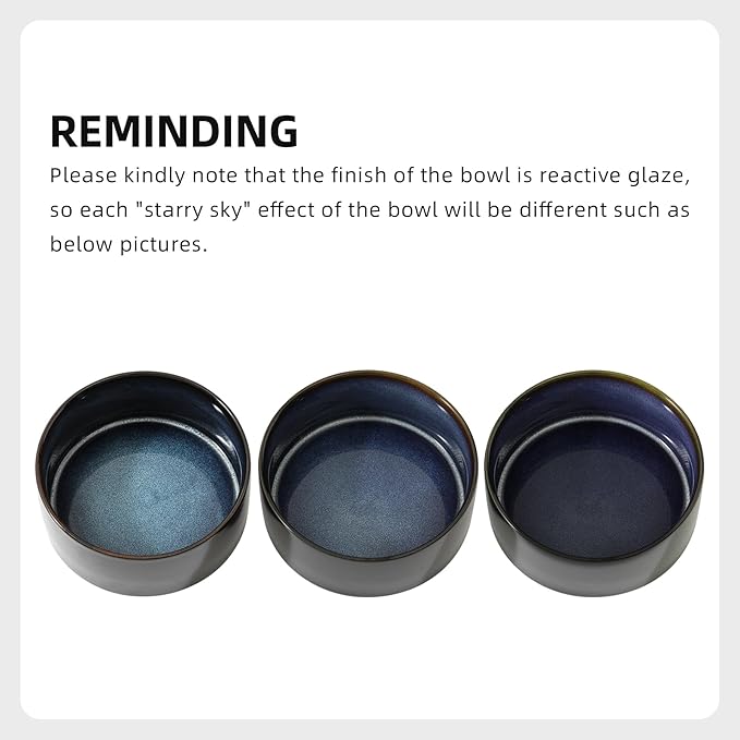 Havniva Ceramic Set of 2 Cat Bowls, Food and Water Bowls for Cats, Kitty, 2pcs Cat Dishes, Pet Feeder(5.1inch, 2 x Starry Sky Bowls)