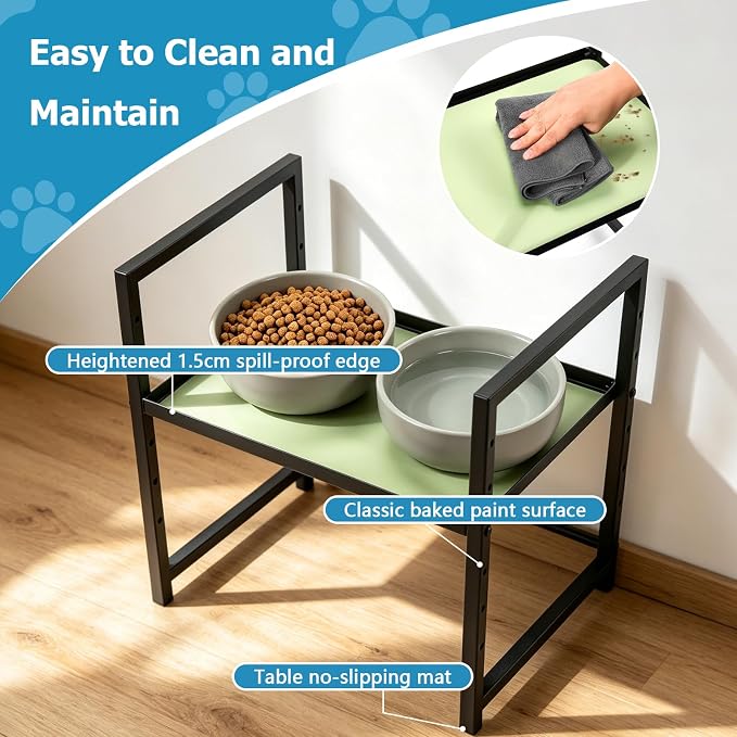 Elevated Dog Bowl Stand Raised Feeding Station 14.56" H Adjuastable | Dog Food Tray for Large Breed Dogs & Cat,No Bowl Included,6 Adjuastable Height
