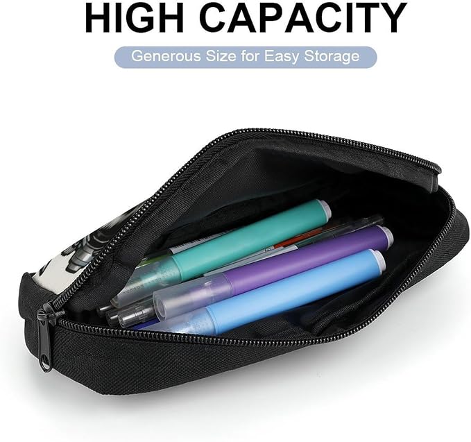 Colored Astro Pet Pencil Case Large Pencil Bag with Zipper | Big Capacity Pencil Pouch Portable Pencil Case Canvas Pen Bag Lightweight Office Travel Multi-purpose Bag for Adults