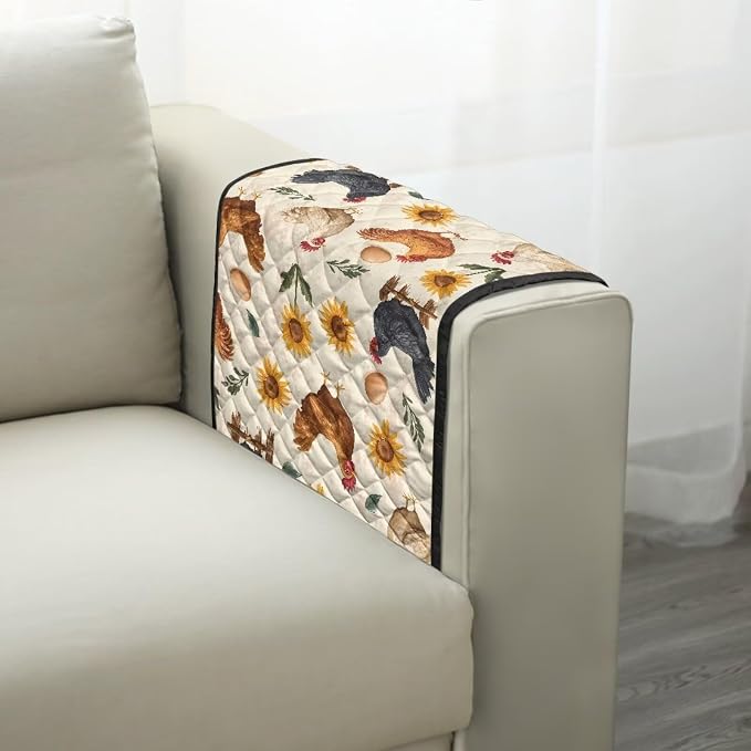 Rooster Sofa Arm Covers for Couch Stretch Armrest Covers Easy to Clean Armchair Cover Sofa Armchair Slipcovers Recliner SofaArm Protector