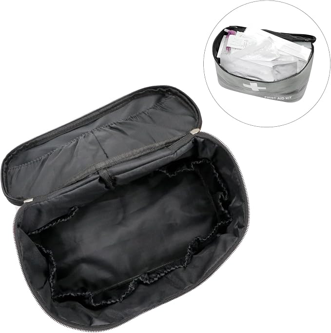 Faylapa Empty First Aid Bag, 10.2x5.5x5.5 inches Portable Outdoor First Aid Medical Storage Bag, Multi-Function Emergency Medicine Storage Organizer for Home Outdoor Travel Car Camping Hiking