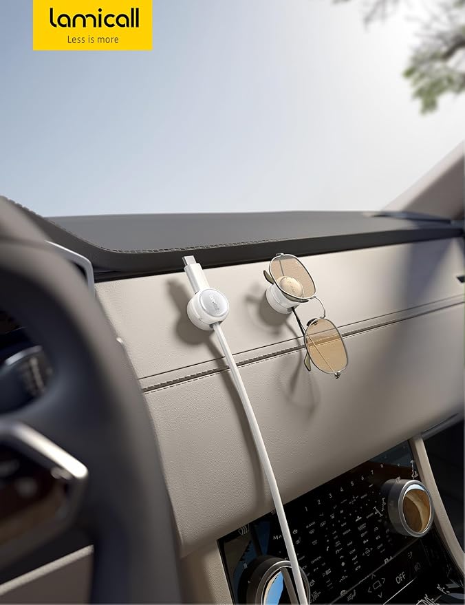Lamicall 8 Pack Magnetic Cable Clips Cord Organizer - Silver Shine Design