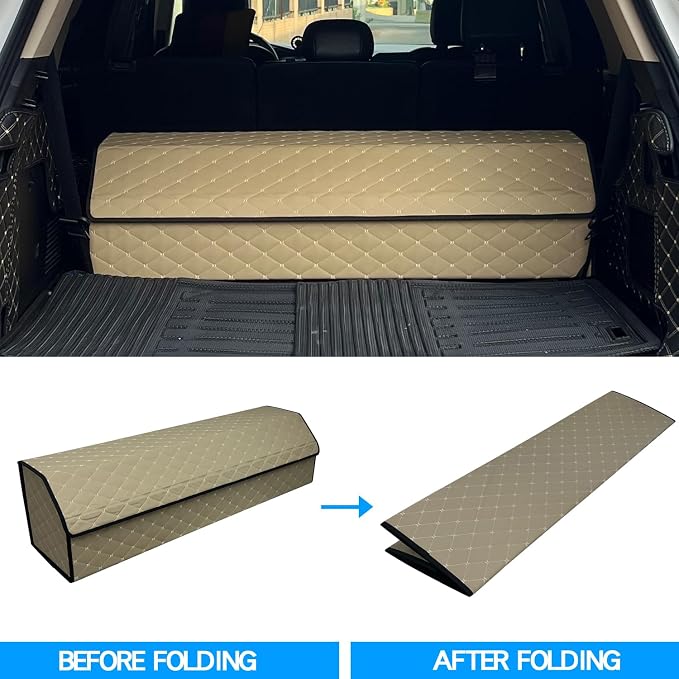 Car Trunk Organizer for For Chevy Tahoe - Custom Fit,Easy Installation，Large Space Outdoor Trunk Organizer with Leather,Hook and Loop Fastener,4-Layer Cover,For Chevy Tahoe 2021-2025