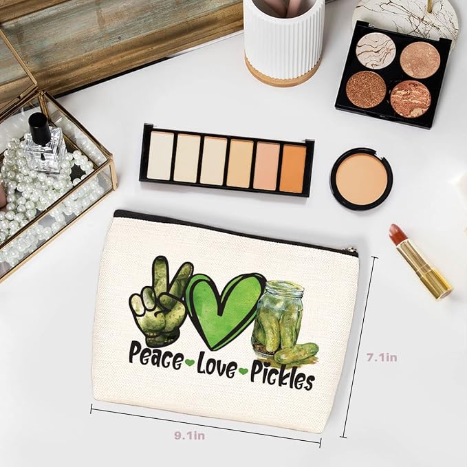 Pickle Lover Gifts Makeup Bag Vegetarian Pickles Gift Pickle Cosmetic Bag | Funny Food Cucumber Lover Gift Vegan Gift Christmas Birthday Gifts for Women Female Friends