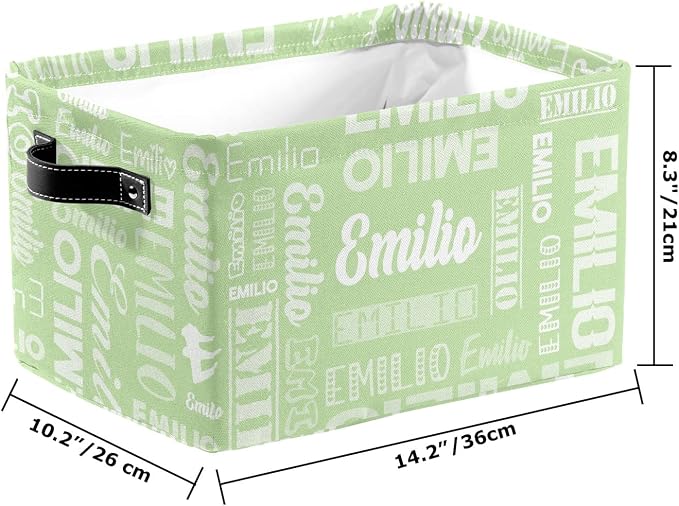 Personalized Toy Box Storage Bins for Boys Girls with Name, Kids Custom Storage Basket Cubes Organizer with Handles, Shelf Closet Storage Baskets Bin Customized Gift, 1 Pack