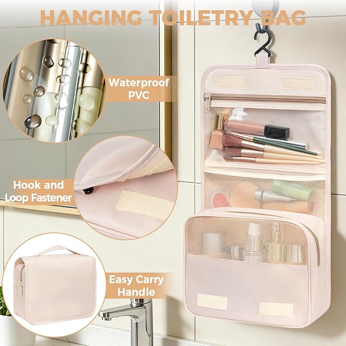 BAGAIL 9 Set Packing Cubes with Packing List Luggage Packing Organizers for Travel Accessories (Cream)