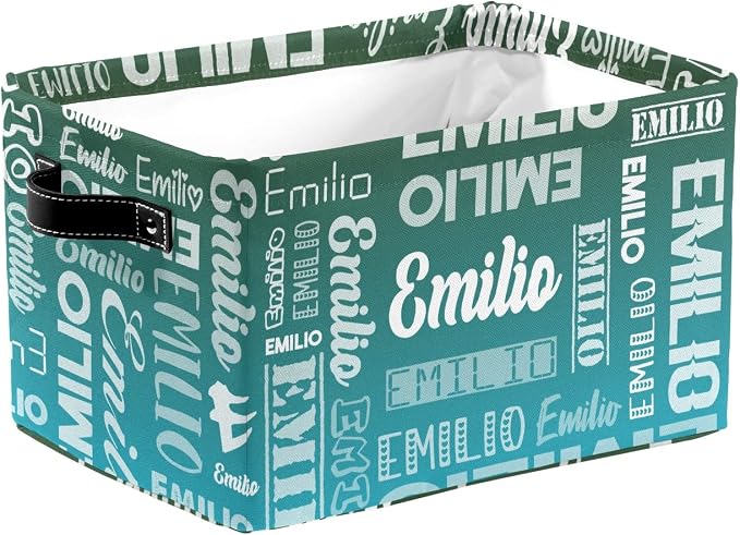 Personalized Toy Box Storage Bins for Boys Girls with Name, Kids Custom Storage Basket Cubes Organizer with Handles, Shelf Closet Storage Baskets Bin Customized Gift, 1 Pack