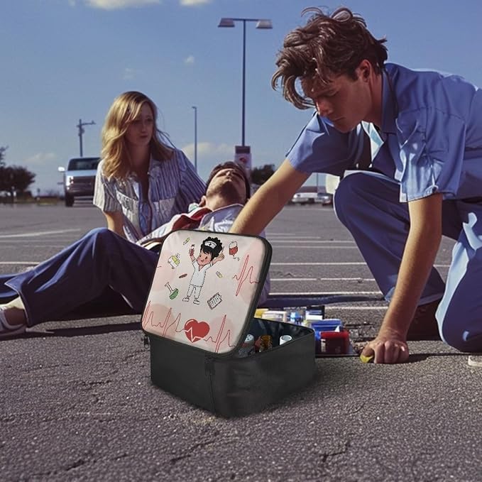 Nurse Medical Bag Empty Medium Cute First Aid Bag Empty Travel Medicine Bag Medical Supplies Organizer Bag Portable Kit for Traveling Car Camping Hiking School Student Dorm
