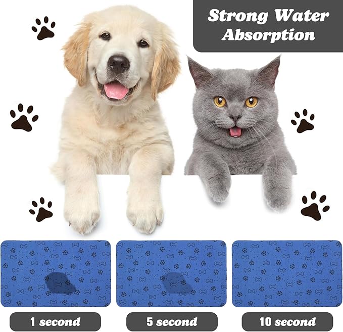 Dog Food Mats,Cat Absorbent Water Bowl Feeding Mats Pet Placemats for Food and Water Spot 12 * 20 inch