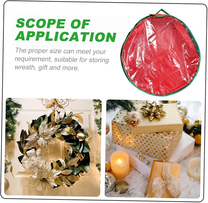 1pc Christmas Wreath Storage Bag Window Holder for Easy Holiday Decoration Storage