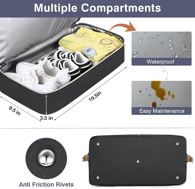 Diaper Bag Tote for Baby 7PCS, Large Mommy Bag with Portable Changing Pad | Multifunctional Hospital Bags for Labor and Delivery with Pacifier Case and Organizer Pouches,Travel Baby Bag for Boy Girl