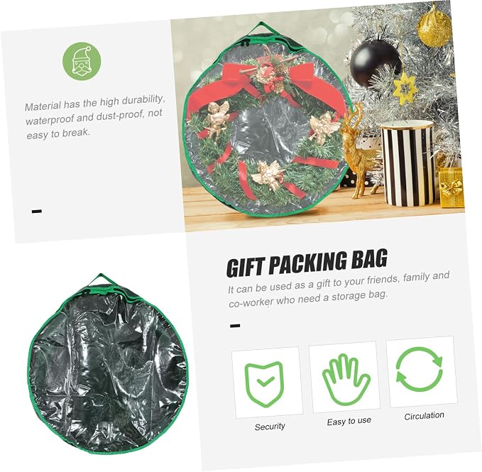 NOLITOY 1pc Christmas Wreath Storage Bag Window Packing Container for Holiday Decorations and Supplies for Organizing Seasonal Decor
