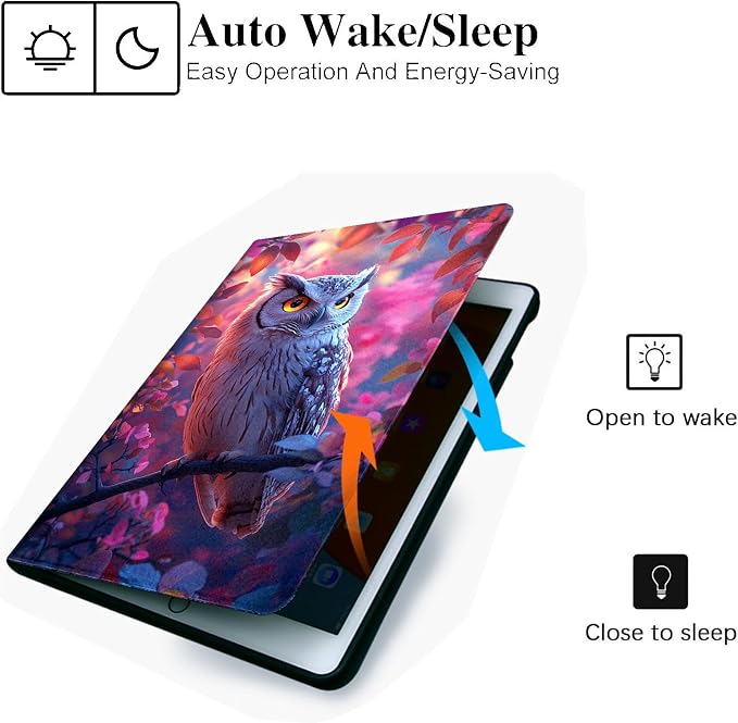 for Microsoft Surface Pro 8-13" 2021 Tablet Case,Auto Wake/Sleep,Adjustable Stand Protective Cover - Owl