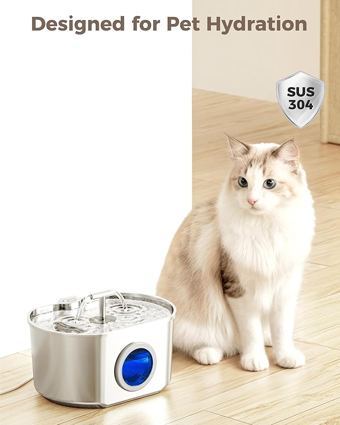 Neareal Official Cat Fountain Replacement Filters & Pre-Filter Sponges for 74oz/2.2L Stainless Steel Pet Water Fountain (12 Pack)