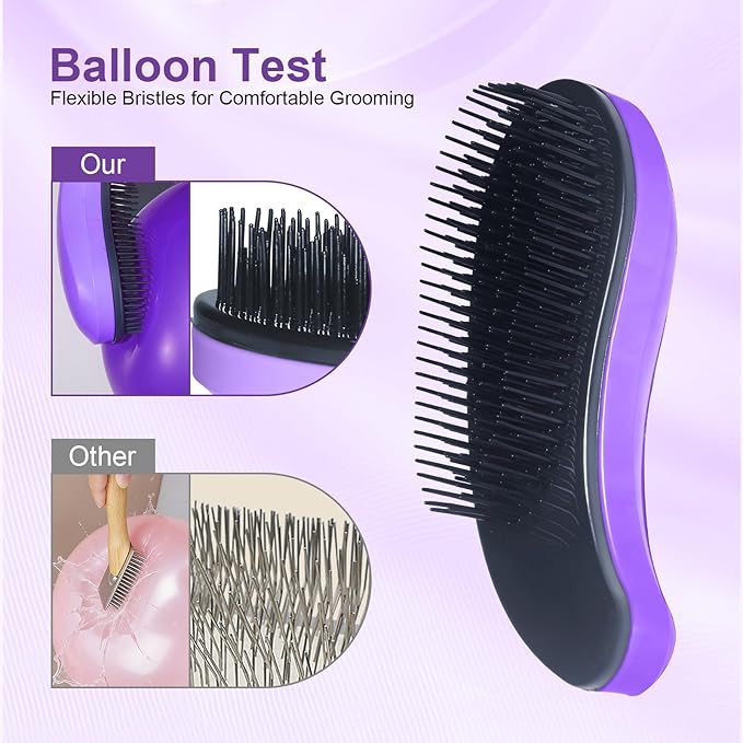 Small Dog Brush - Puppy Hair Brush- Grooming Tool for Teddy, Yorkies, Maltese, Shih Tzu, Chihuahua (Purple)