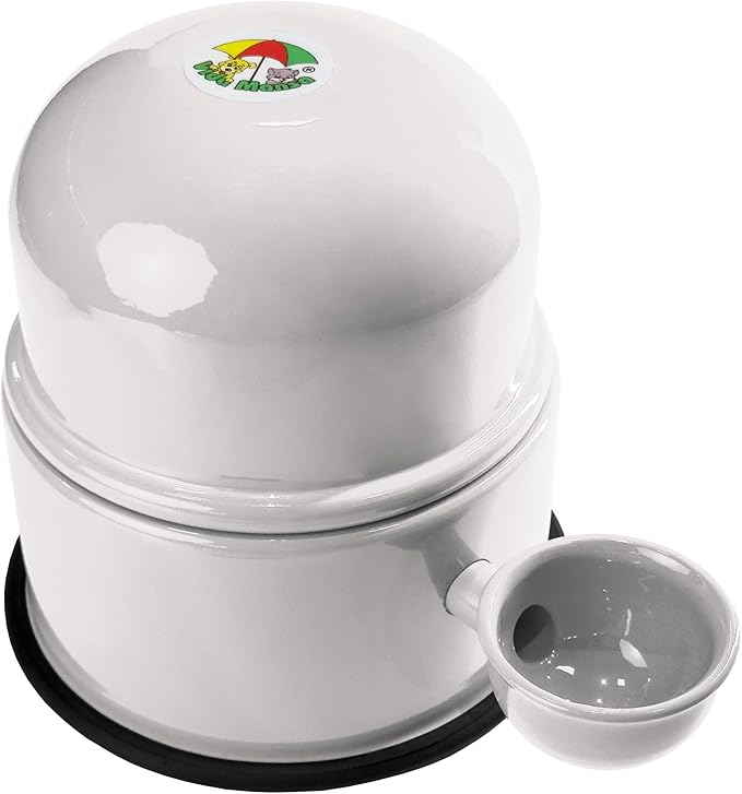 Pet Water Dispenser for Dogs and Cats, 47.3 oz – Gravity-Fed Aluminum Water Bowl, Prevents Wet Fur, Provides Continuous Fresh Water, Electrostatic Coated Finish, (White)