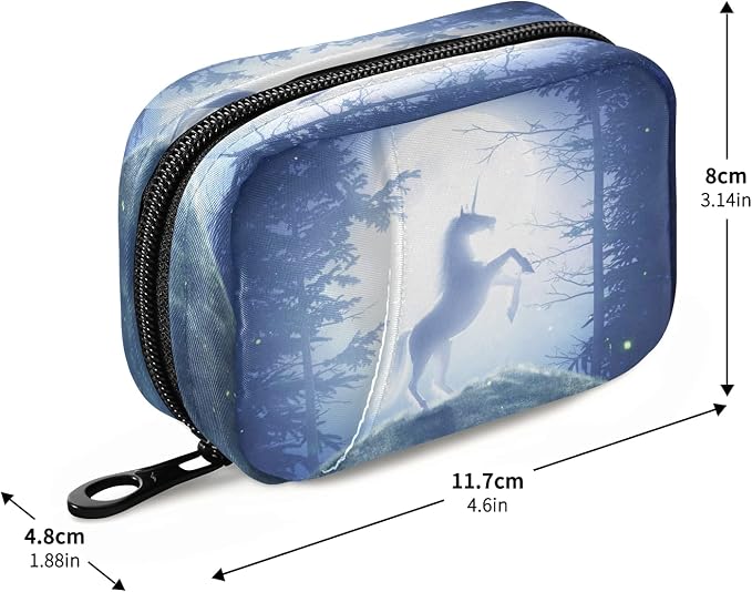 Fairy Unicorn Pill Box 7 Day Pill Case Travel Pill Organizer Bag with Zipper Portable Weekly Case Compact Size for Vitamin Supplement Holder