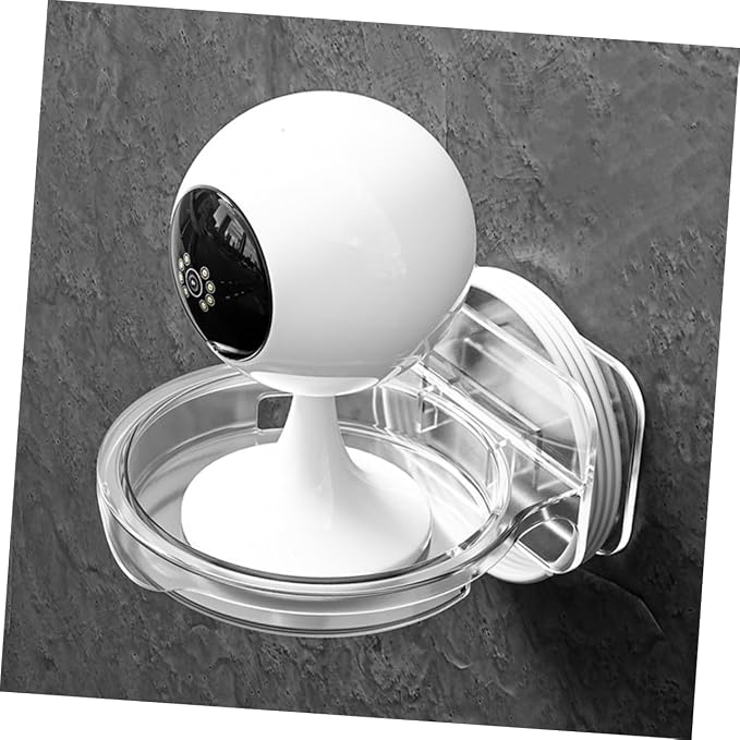 ABOOFAN 2pcs Transparent Wall-Mounted Camera Mount Bracket Easy to Install Mini Storage Shelf for Hiding Cables Bathrooms Kitchens and Bedrooms