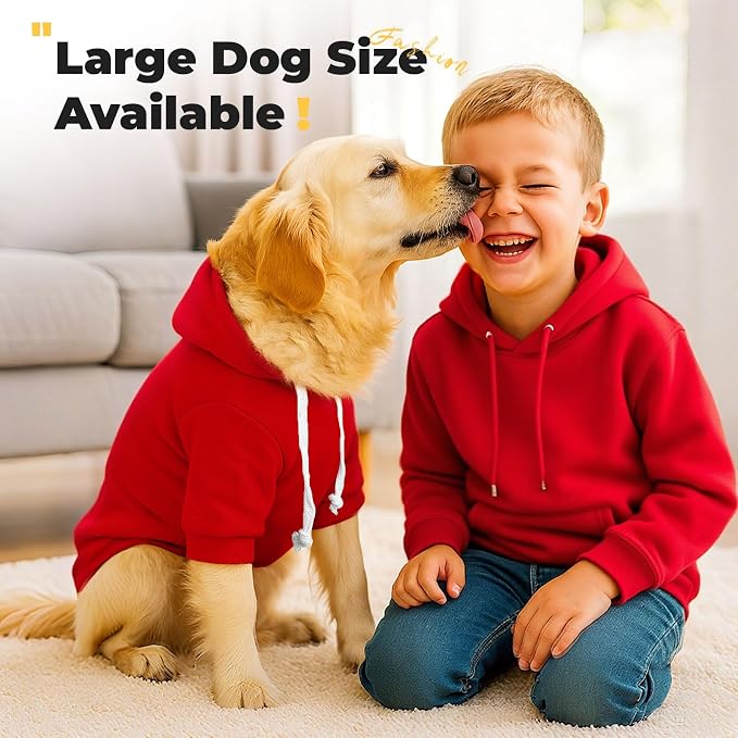 PETCARE Basic Dog Hoodie Sweaters for Small Medium Large Dogs Cats Puppy Clothes Soft Warm Fleece Dog Hoodies Sweatshirt with Small Pockets Fall Winter Chihuahua Dachshund Golden Retriever Outfits