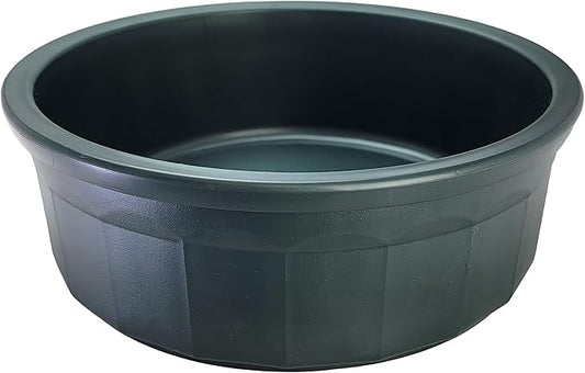 Pet Crock Bowl – Thick Durable Plastic Non-Tip Food & Water Dish for Dogs, Cats & Small Animals – 8 Inch Diameter - Indoor/Outdoor – Chew Resistant, Easy Clean (Green, Large 48oz)