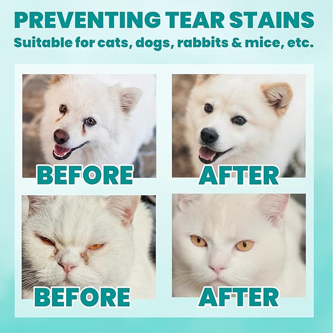 MEDUWEDU Eyes Wipes for Dogs & Cats 120 Counts, Grooming Kit Care for Dogs and Cats, Prevent Tear Stains, Eye Debris, Discharge, Mucus Secretions,Coconut Scent
