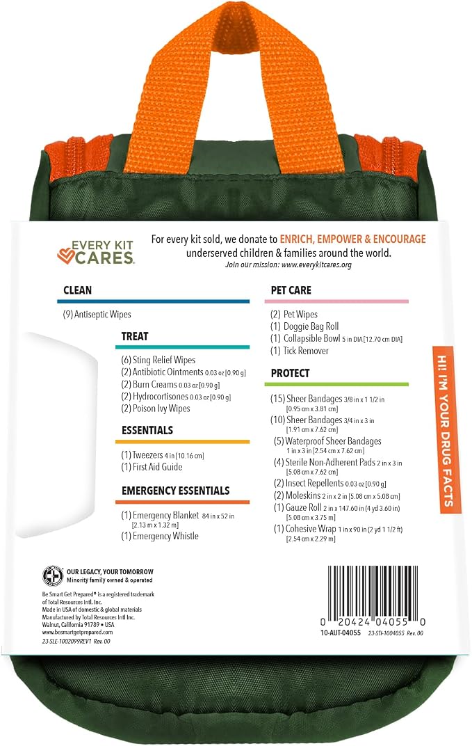 Be Smart Get Prepared Trails N' Tails First Aid for You & Your Pet | 72 Pieces - Pet Care & Emergency Essentials - Designed for Pets, Outdoor, Auto & Home - Compact & Portable