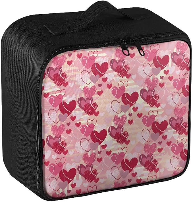 Pink First Aid Bag Empty Love Pattern Medicine Bag Heart-Shaped Medium Sized Empty First Aid Bag College Medical Kit Bag for Dorm College School Tactical Medical Pouch
