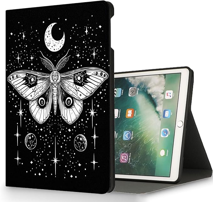 for Microsoft Surface Pro X/Pro X Plus-13 2019/2020/2021/2024 Tablet Case,Auto Wake/Sleep,Adjustable Stand Protective Cover - Moth Starry Sky