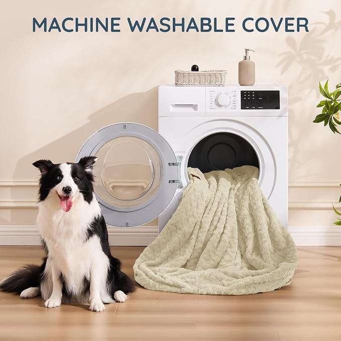 ChiXnuggle Faux Fur Washable Human Dog Bed Cover（Only Human Dog Bed） | 72*40*10,removable replace cover,soft fur,non-slip bottom,linen