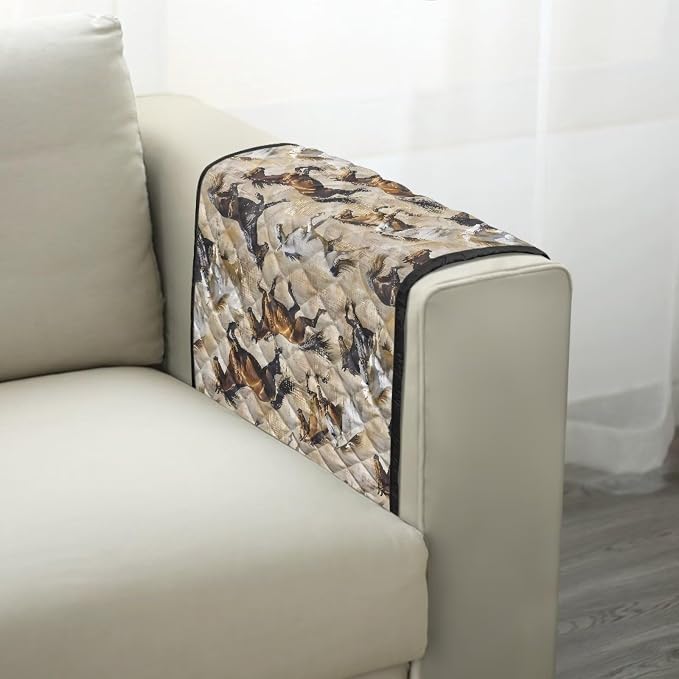 Horse Sofa Arm Covers for Couch Stretch Arm Rest Cover, Anti-Stains Couch Arm Cover Easy to Clean Sofa Slipcover Furniture Protector Office Chair Armrest Covers