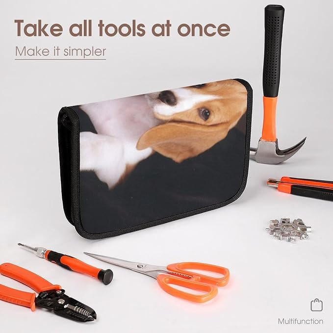 Ovely Pet Dog Beagle Tool Bag Utility Bag Zipper Pouch Portable Small Tool Bags Handheld Screwdriver Pouch Tool Kits Organizer for Travel Home & Workshop Daily Use