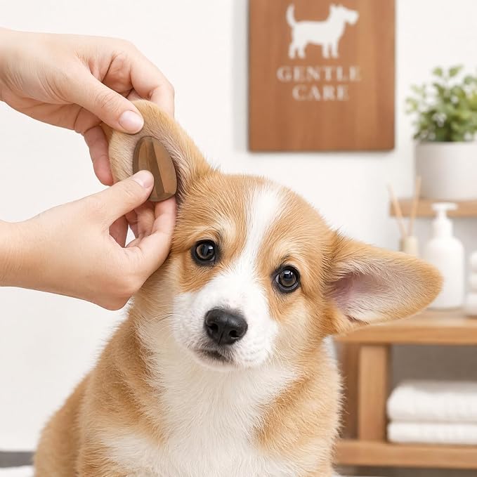 Mipcase Dog Ear Stand Stickers Puppy Ear Fixed Support Correction Kit Glue-Free Pet Support Tool with 1 Pair of Supports 8 Sheets of Stickers 4 Iodophor Cotton Swabs for Care
