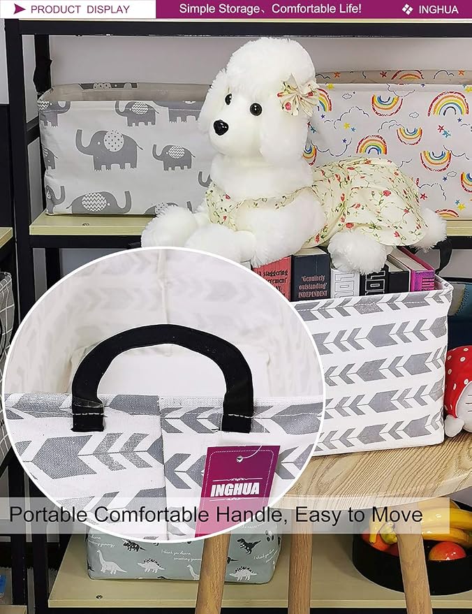 Rectangular Arrow Storage Basket | Gifts Bag for Toys,Books,Clothes,Gifts,Pets-Perfect for Home,Office,Nursery,Dorm,Shelf