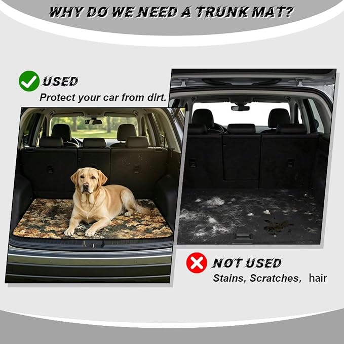 Wild Cheetah Car Trunk Mat Leopard Print Cargo Liners for Most Sedans SUVs Trucks, Non Slip Floor Mat Rear Trunk Liner Universal Size 29" x 39", All Weather