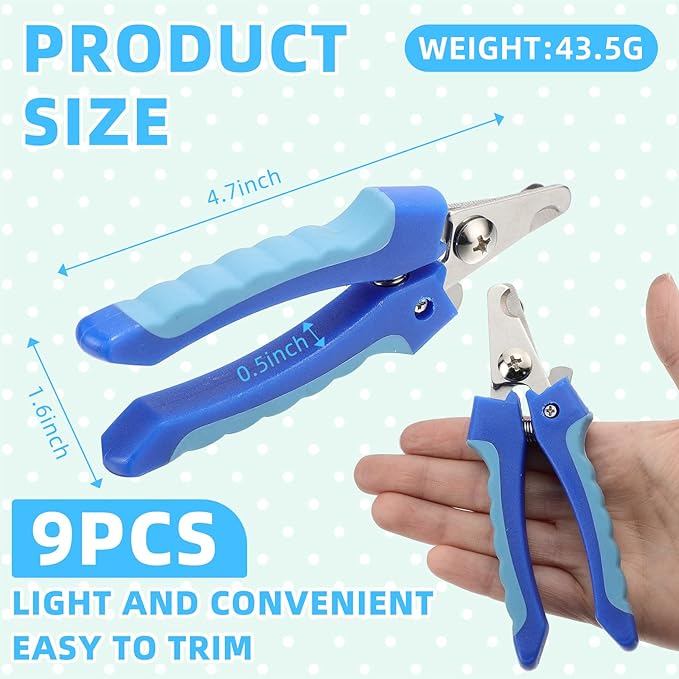 9 Pcs Small Dog Nail Clippers Bulk with Safety Guard to Avoid Over-Cutting Pet Nail Claw Grooming Pet Cutter Toenail Trimmer for Small Medium Dogs Nails Home Grooming(Classic)