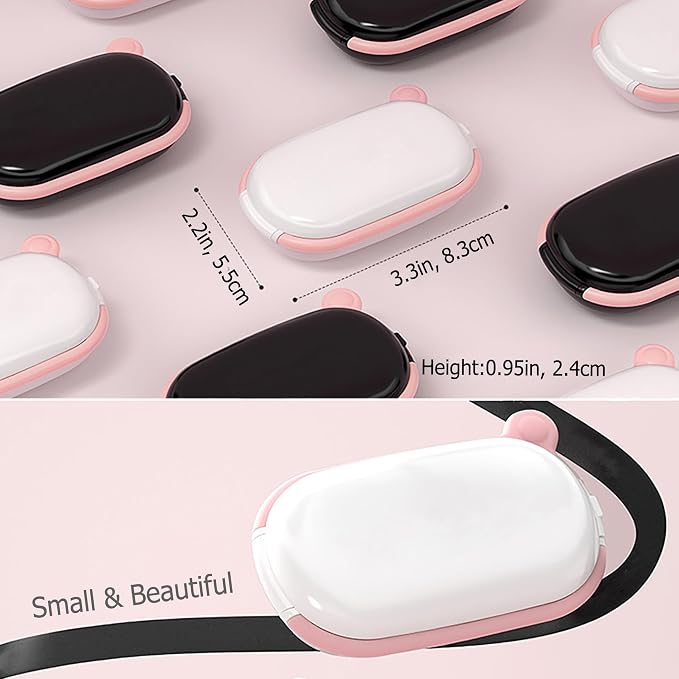 MURRI&MURRDI Small Pill Cutter and Organizer for Small or Large Pills, Portable Medicine Cutter for Pocket Purse, Pill Holder Cutter for Vitamins, Tablets, Medications, Pink