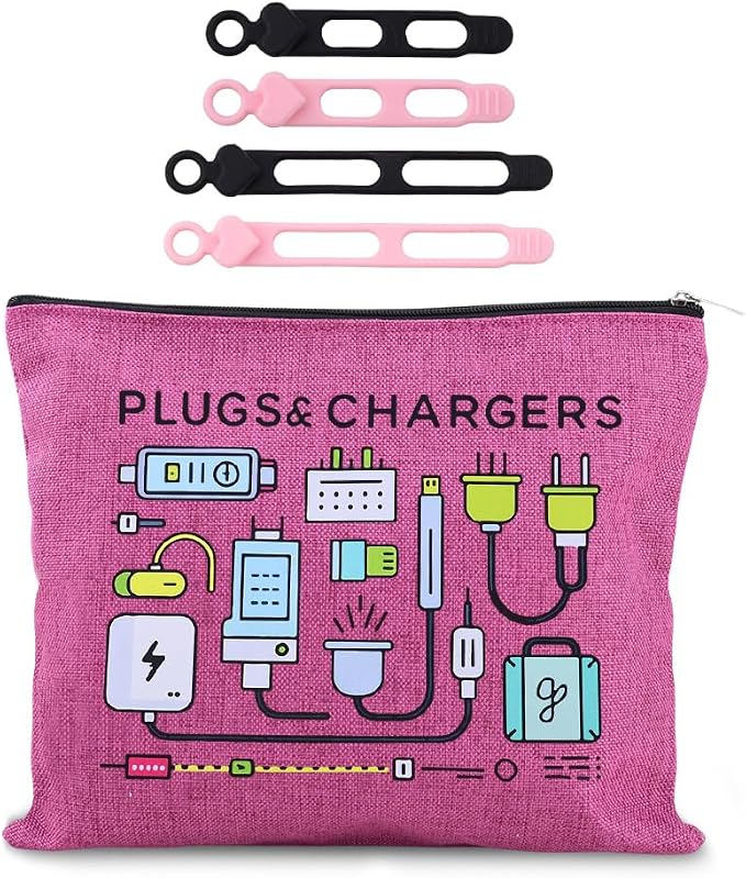 Sisadodo Charging Cable Organizer Travel Bag Toiletry Makeup Cosmetic Bags Medicine Med Toiletry Bag Pouch Diabetic Gifts Bags