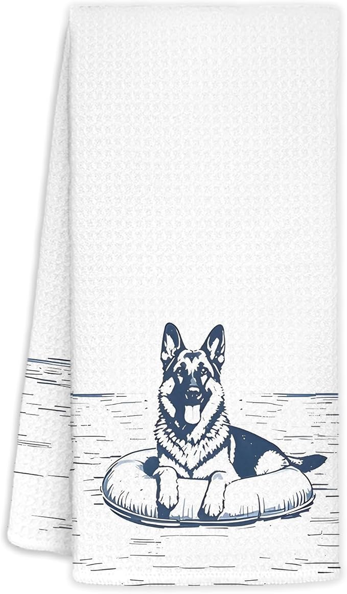Golden Retriever Lake House Decor Dish Towels,Lake House Gifts,16x24 Inch,Funny Lake Dog Kitchen Towels Decorative,Dog Lover Mom Gifts Hand Towels Drying Cloth for Kitchen Bathroom Decor