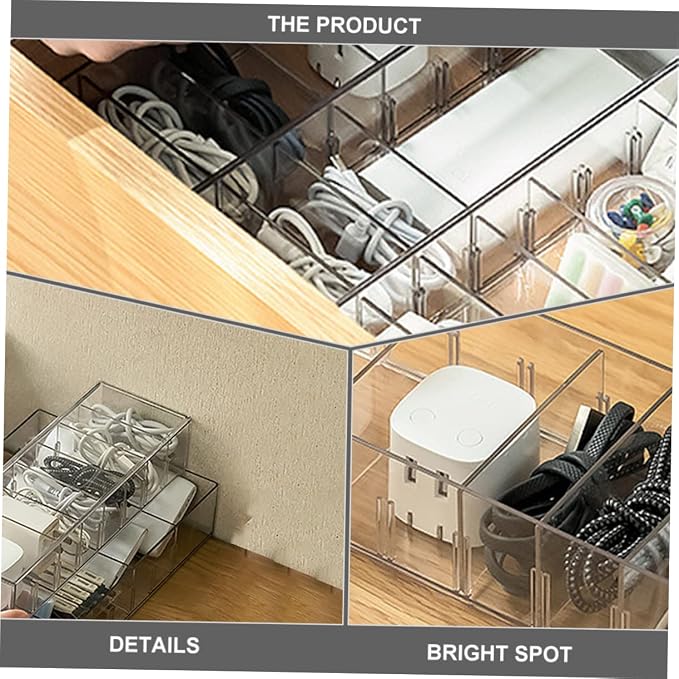 Mikikit Cord Management Box Jewelry Holder Power Cord Storage Efficient Home Organization Pet Material