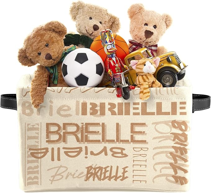 Personalized Storage Bins with Name Custom Kids Storage Basket Cubes Organizer with Handles for Organizing Boys and Girls Toys Shelf Closet Nursery Baskets Boxes, 1 Pack
