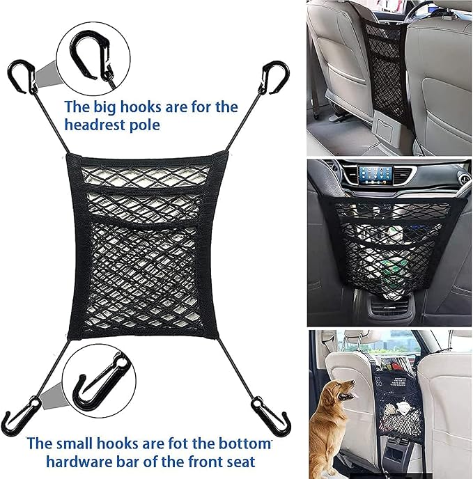 1pcs Seat Mesh Organizer for Dodge Charger 2011-2022, Pet Dog Barrier Pouch