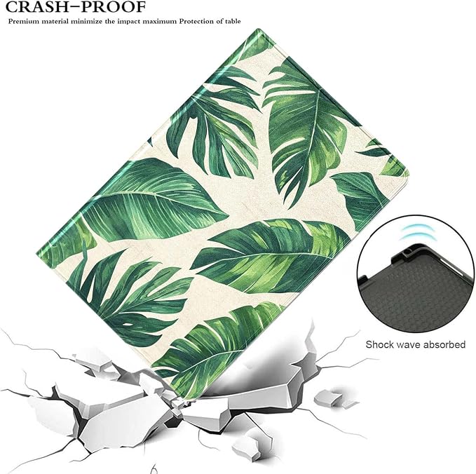 for Samsung Tab A9 Plus/A9+ 10.9 Inch 2023 (SM-X210/X216/X218) Tablet Case,Premium Leather Folio Stand Auto Wake/Sleep,Multiple Viewing Stand,Tropical Palm Tree Leaf