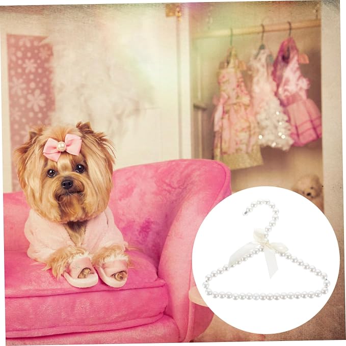 Mobestech Decorative Pet Clothes Hanger Garment Rack for Puppy Apparel Lightweight and Practical Dog Clothing Organizer for Home Use
